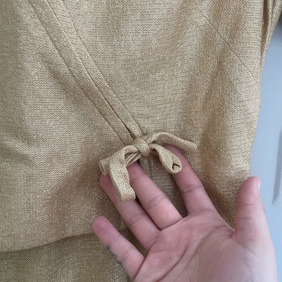 Vintage Berkshire B-Tween Deadstock gold metallic midi dress NWT - Picture 7 of 8